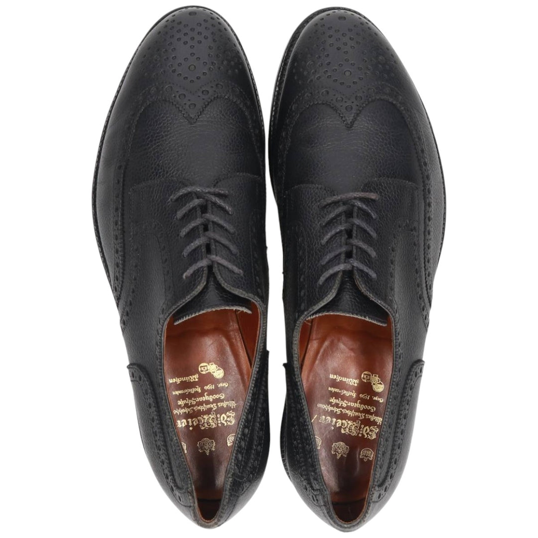 Edward Meier full brogue wingtip shoes, size 9E (equivalent to men's 11") /sva001031 Men's 28.0cm genuine leather black type Vintage Second Hand