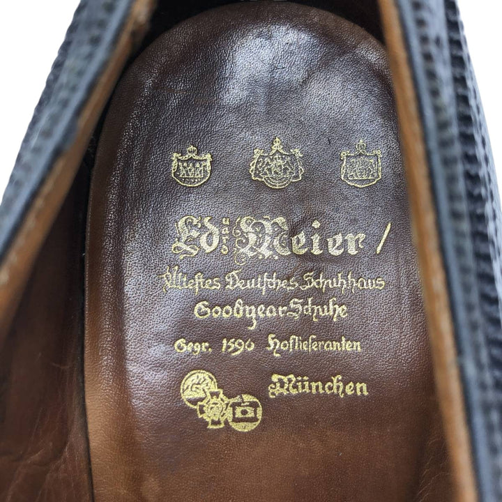 Edward Meier full brogue wingtip shoes, size 9E (equivalent to men's 11") /sva001031 Men's 28.0cm genuine leather black type Vintage Second Hand