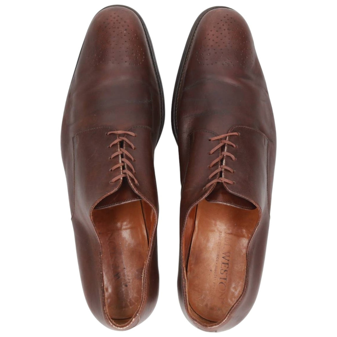 JM Weston Semi-Brogue Plain Toe Shoes, Made in France, Men's Size 11.4" (approx.) /sva001036 Men's 29.0cm unclear brown type Vintage Second Hand