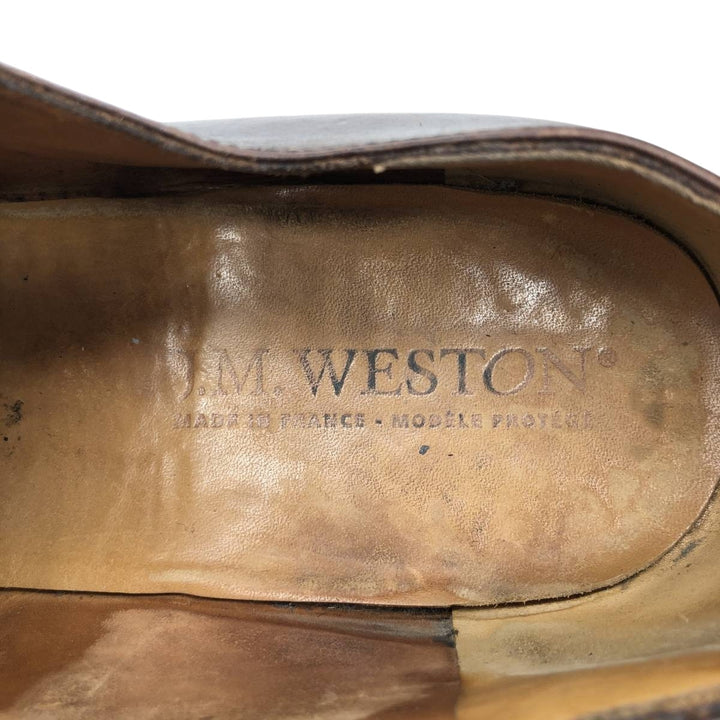 JM Weston Semi-Brogue Plain Toe Shoes, Made in France, Men's Size 11.4" (approx.) /sva001036 Men's 29.0cm unclear brown type Vintage Second Hand