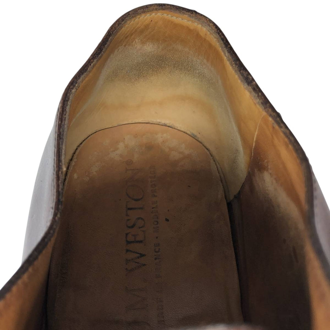 JM Weston Semi-Brogue Plain Toe Shoes, Made in France, Men's Size 11.4" (approx.) /sva001036 Men's 29.0cm unclear brown type Vintage Second Hand