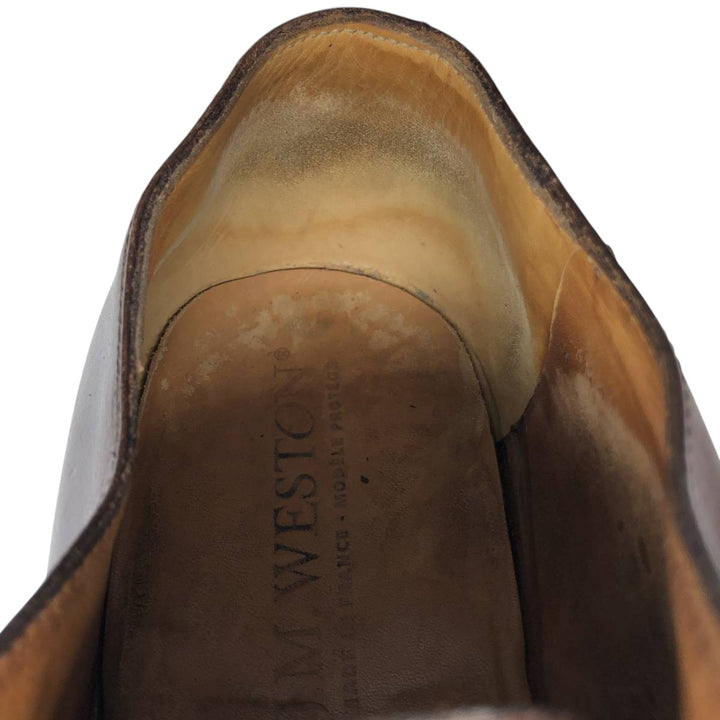 JM Weston Semi-Brogue Plain Toe Shoes, Made in France, Men's Size 11.4" (approx.) /sva001036 Men's 29.0cm unclear brown type Vintage Second Hand