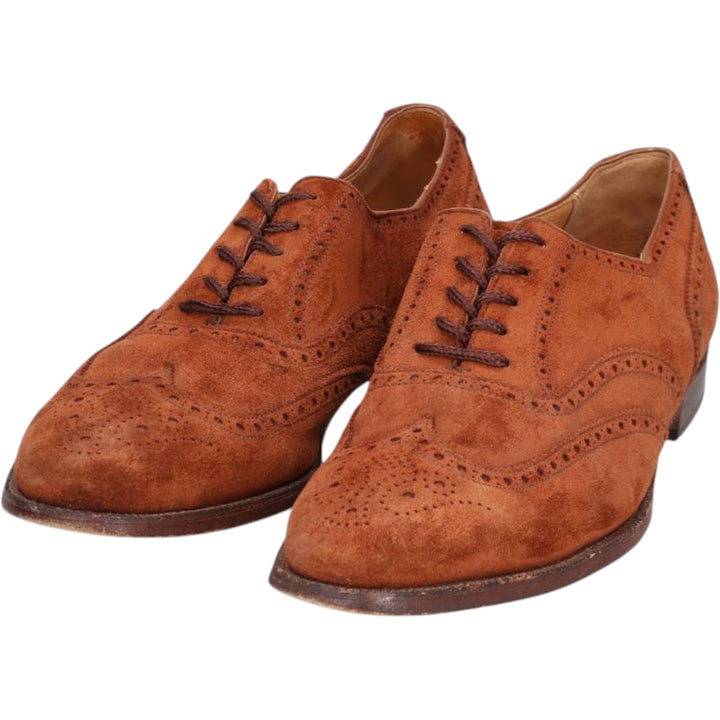 Crockett and Jones suede wingtip shoes, made in England, size 10 1/2E Men's 29.0cm suede brown type Vintage Second Hand