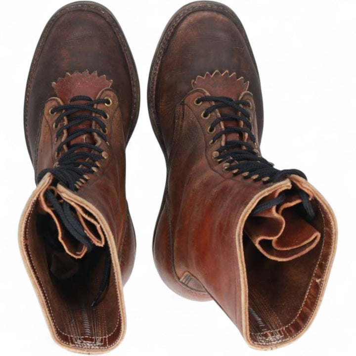 White's Quilted Tan Logger Boots, Men's, Size 10.4", Vintage /svb001017 Men's 26.5cm genuine leather brown type Vintage Second Hand