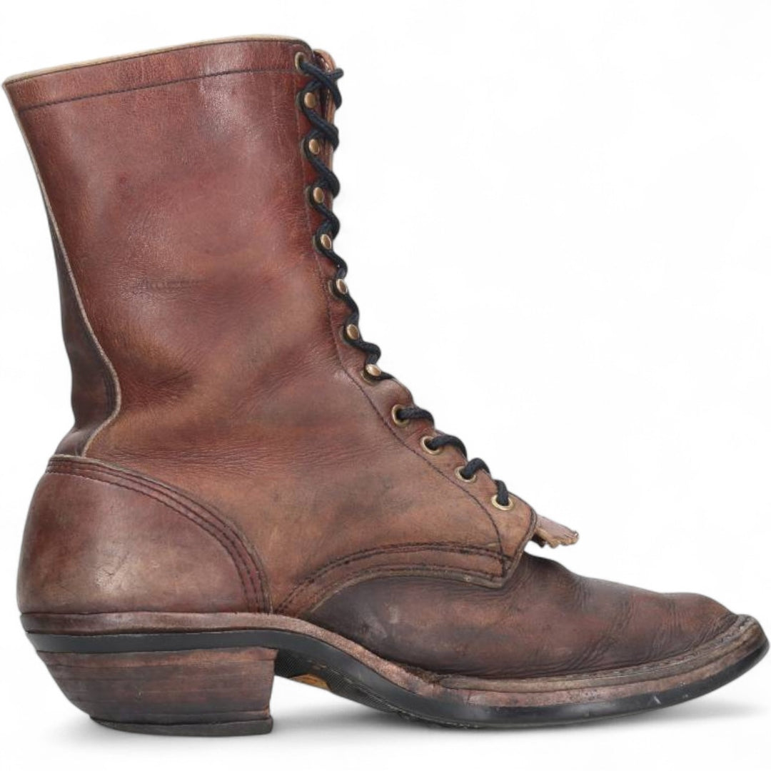 White's Quilted Tan Logger Boots, Men's, Size 10.4", Vintage /svb001017 Men's 26.5cm genuine leather brown type Vintage Second Hand