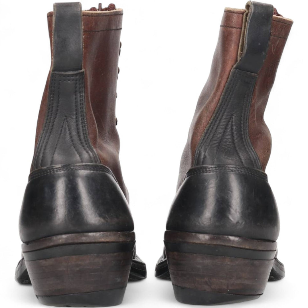 White's Quilted Tan Two-Tone Steel Toe Logger Boots, Size 10 1/2F Men's 28.5cm genuine leather brown type Vintage Second Hand