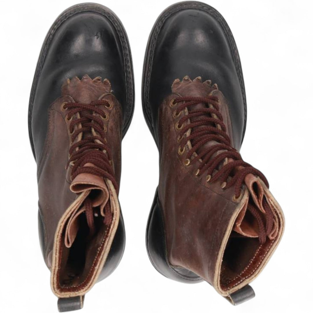 White's Quilted Tan Two-Tone Steel Toe Logger Boots, Size 10 1/2F Men's 28.5cm genuine leather brown type Vintage Second Hand