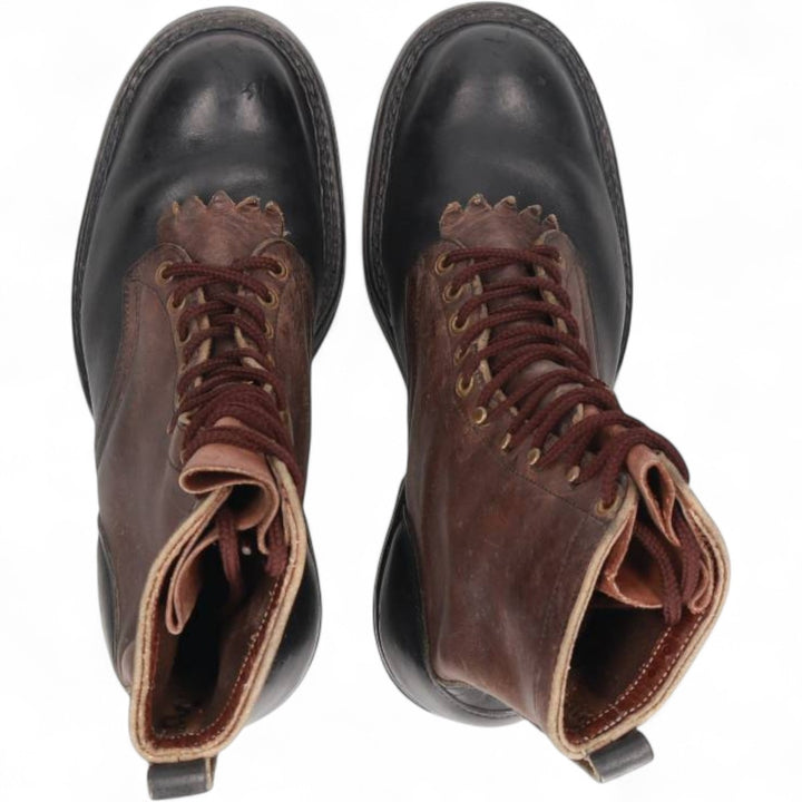 White's Quilted Tan Two-Tone Steel Toe Logger Boots, Size 10 1/2F Men's 28.5cm genuine leather brown type Vintage Second Hand