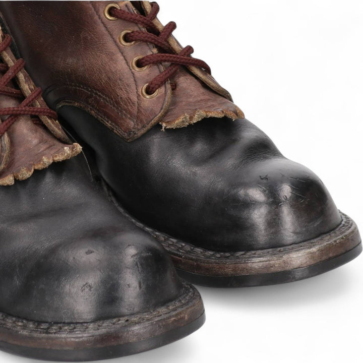 White's Quilted Tan Two-Tone Steel Toe Logger Boots, Size 10 1/2F Men's 28.5cm genuine leather brown type Vintage Second Hand