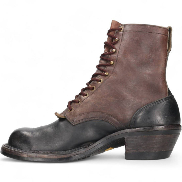 White's Quilted Tan Two-Tone Steel Toe Logger Boots, Size 10 1/2F Men's 28.5cm genuine leather brown type Vintage Second Hand