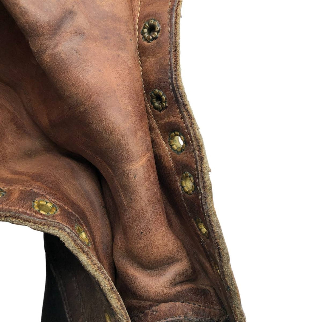 White's Quilted Tan Two-Tone Steel Toe Logger Boots, Size 10 1/2F Men's 28.5cm genuine leather brown type Vintage Second Hand