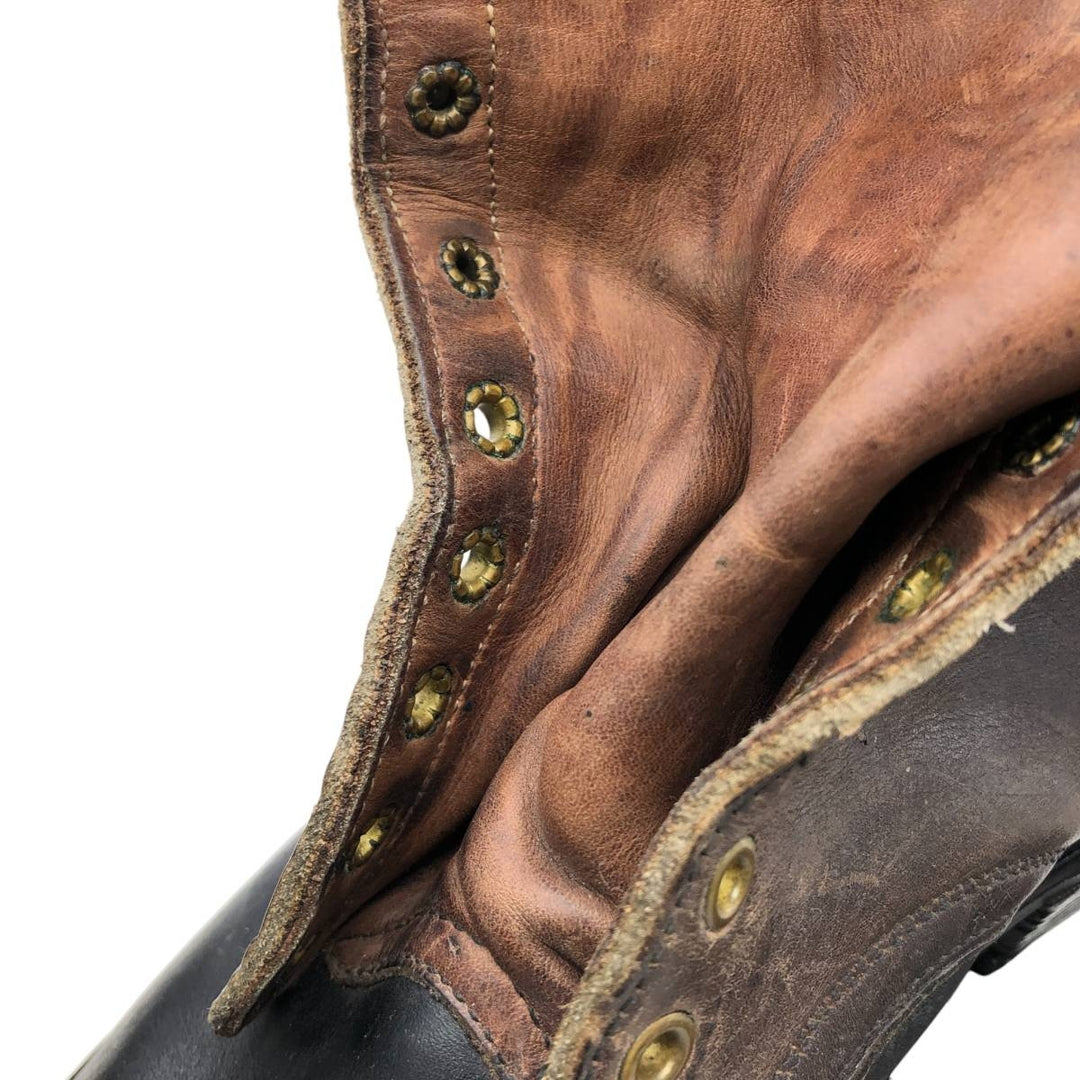 White's Quilted Tan Two-Tone Steel Toe Logger Boots, Size 10 1/2F Men's 28.5cm genuine leather brown type Vintage Second Hand