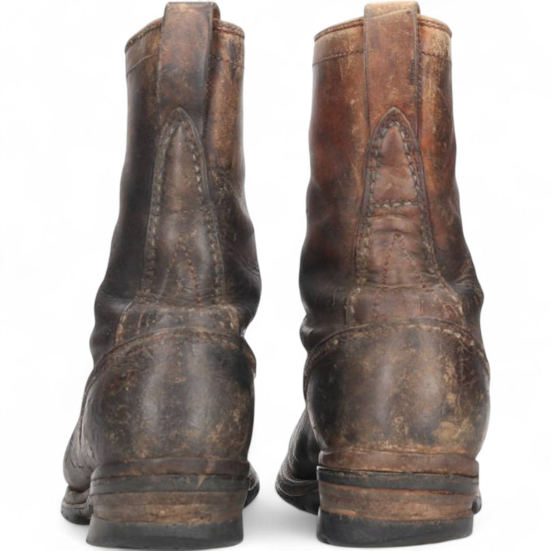 Quilted Tongue Logger Boots, Size 9 1/2C, Men's, 10.8" (Vintage) /svb001021 Men's 27.5cm genuine leather black type Vintage Second Hand