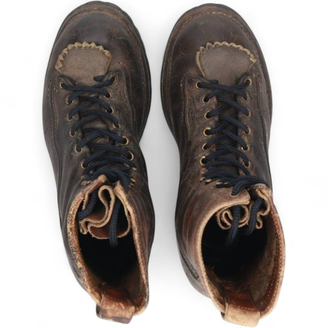 Quilted Tongue Logger Boots, Size 9 1/2C, Men's, 10.8" (Vintage) /svb001021 Men's 27.5cm genuine leather black type Vintage Second Hand