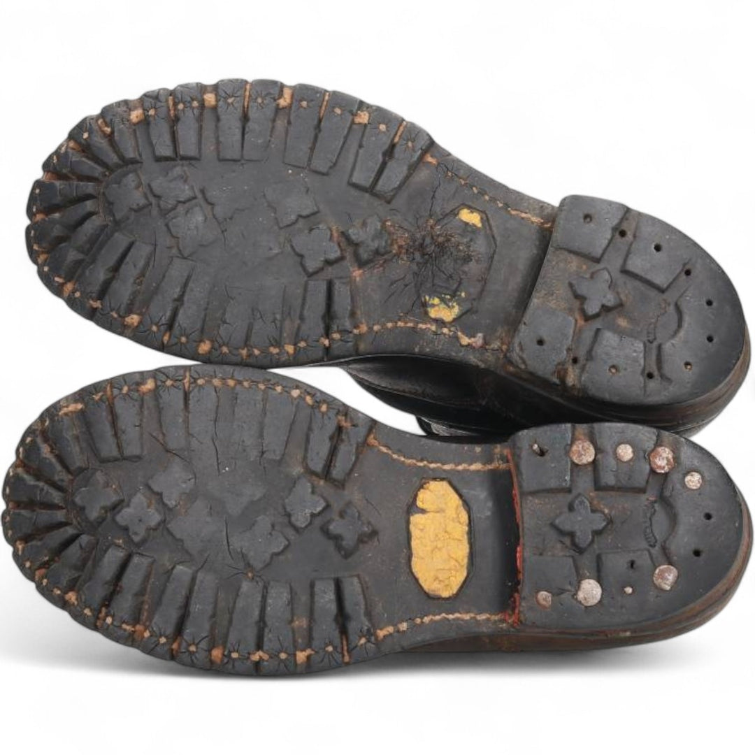 Quilted Tongue Logger Boots, Size 9 1/2C, Men's, 10.8" (Vintage) /svb001021 Men's 27.5cm genuine leather black type Vintage Second Hand