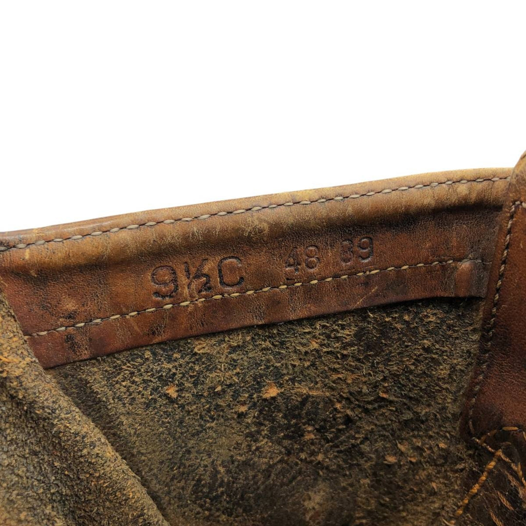 Quilted Tongue Logger Boots, Size 9 1/2C, Men's, 10.8" (Vintage) /svb001021 Men's 27.5cm genuine leather black type Vintage Second Hand