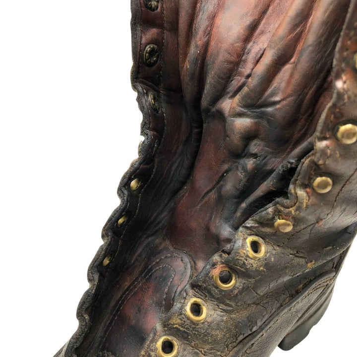 Quilted Tongue Logger Boots, Size 9 1/2C, Men's, 10.8" (Vintage) /svb001021 Men's 27.5cm genuine leather black type Vintage Second Hand