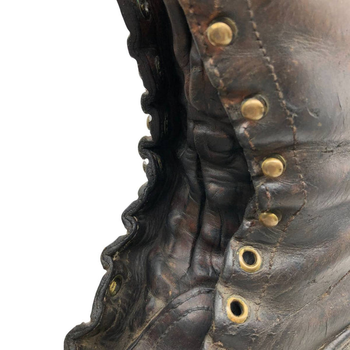 Quilted Tongue Logger Boots, Size 9 1/2C, Men's, 10.8" (Vintage) /svb001021 Men's 27.5cm genuine leather black type Vintage Second Hand