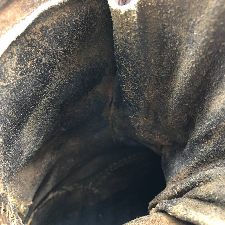 Quilted Tongue Logger Boots, Size 9 1/2C, Men's, 10.8" (Vintage) /svb001021 Men's 27.5cm genuine leather black type Vintage Second Hand