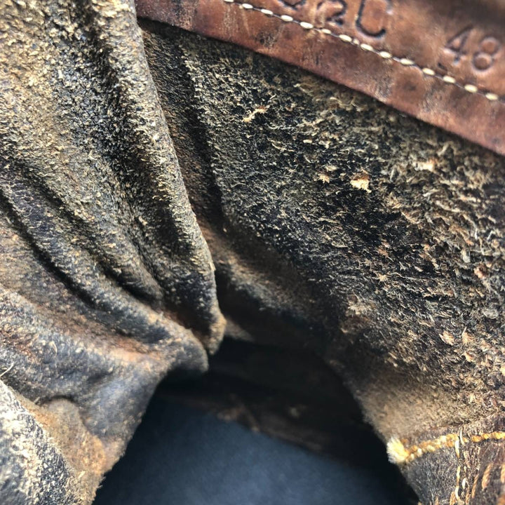 Quilted Tongue Logger Boots, Size 9 1/2C, Men's, 10.8" (Vintage) /svb001021 Men's 27.5cm genuine leather black type Vintage Second Hand