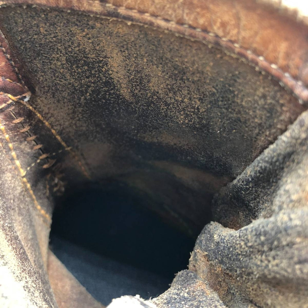 Quilted Tongue Logger Boots, Size 9 1/2C, Men's, 10.8" (Vintage) /svb001021 Men's 27.5cm genuine leather black type Vintage Second Hand