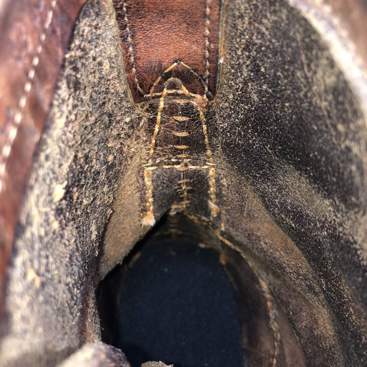 Quilted Tongue Logger Boots, Size 9 1/2C, Men's, 10.8" (Vintage) /svb001021 Men's 27.5cm genuine leather black type Vintage Second Hand