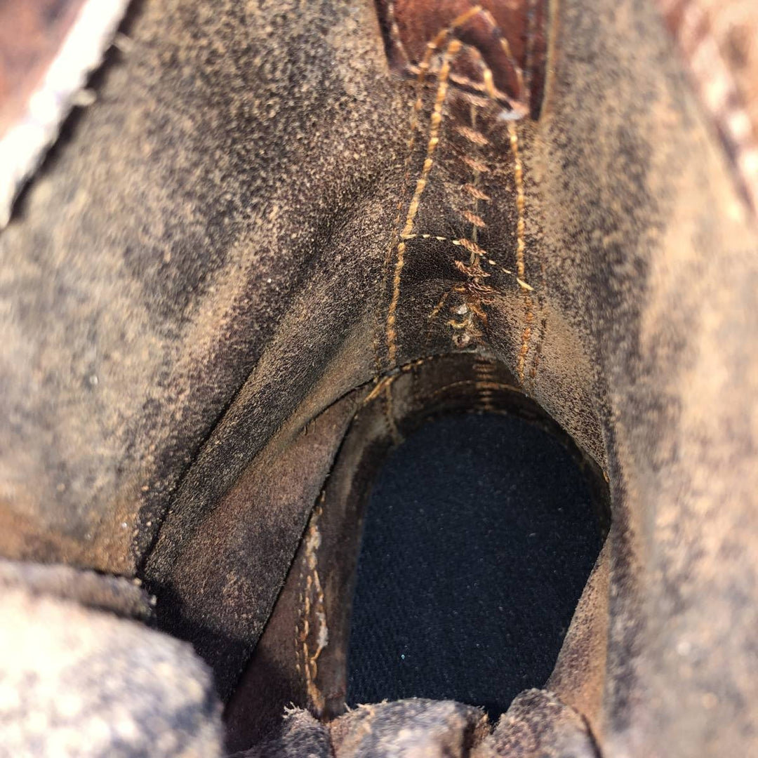 Quilted Tongue Logger Boots, Size 9 1/2C, Men's, 10.8" (Vintage) /svb001021 Men's 27.5cm genuine leather black type Vintage Second Hand