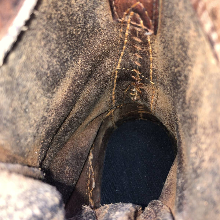 Quilted Tongue Logger Boots, Size 9 1/2C, Men's, 10.8" (Vintage) /svb001021 Men's 27.5cm genuine leather black type Vintage Second Hand