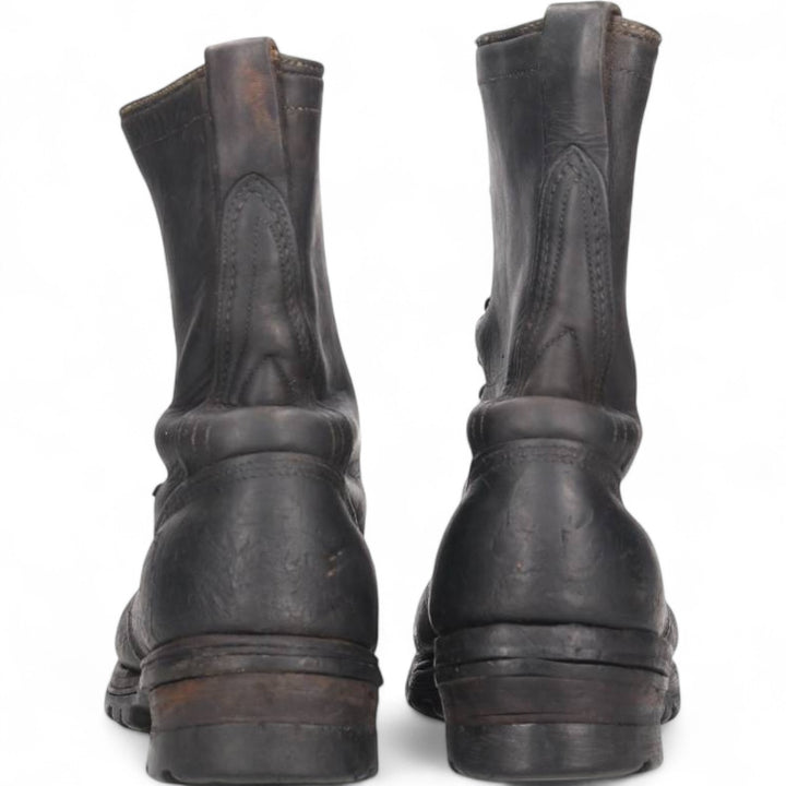 Men's Vintage Work Boots, Size 10.2" /svb001022 Men's 26.0cm genuine leather black type Vintage Second Hand