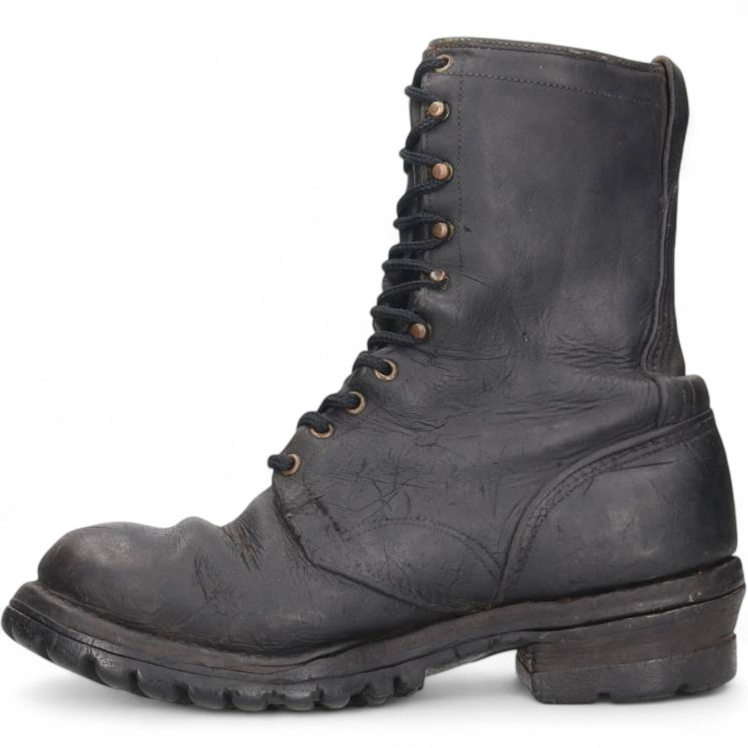 Men's Vintage Work Boots, Size 10.2" /svb001022 Men's 26.0cm genuine leather black type Vintage Second Hand