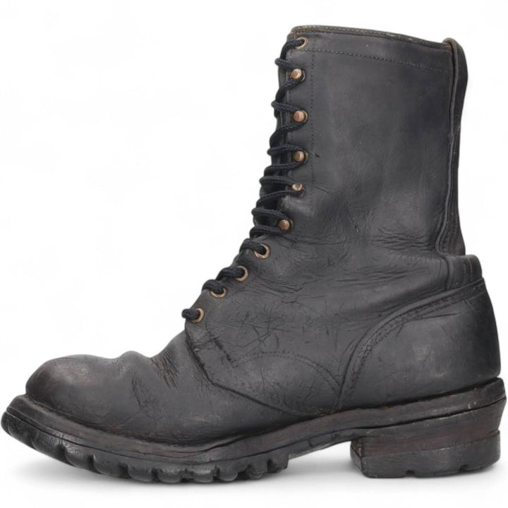 Men's Vintage Work Boots, Size 10.2" /svb001022 Men's 26.0cm genuine leather black type Vintage Second Hand