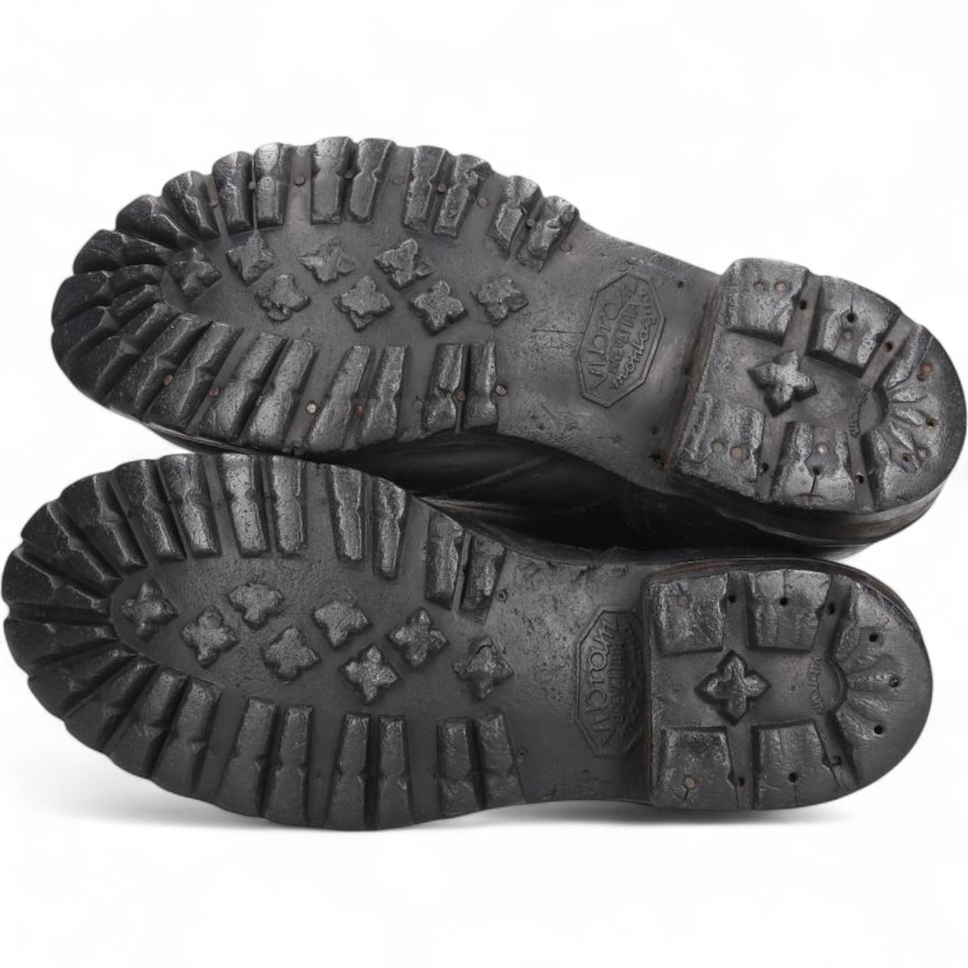 Men's Vintage Work Boots, Size 10.2" /svb001022 Men's 26.0cm genuine leather black type Vintage Second Hand