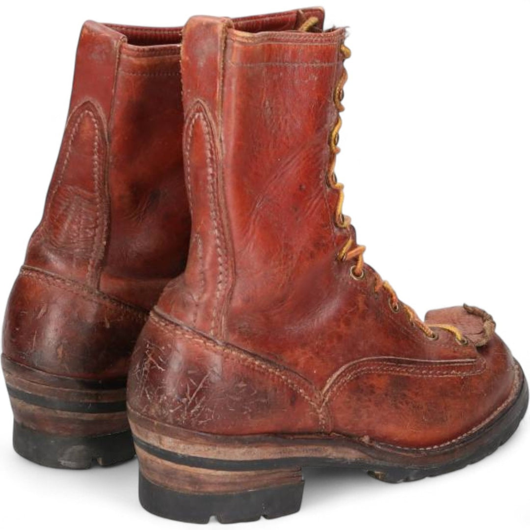 Wesco Quilted Tan Work Boots, Size 8C Men's 26.0cm genuine leather brown type Vintage Second Hand