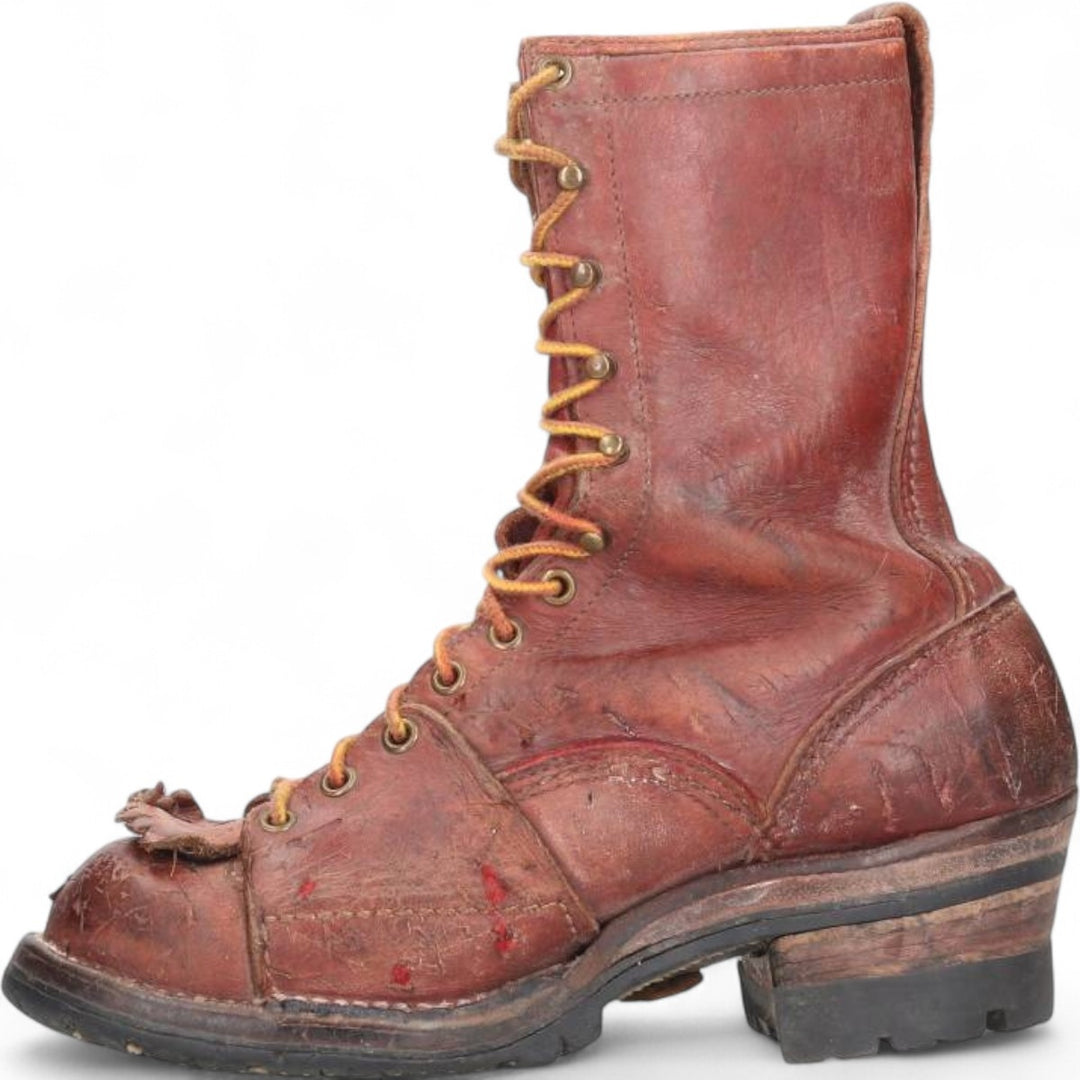 Wesco Quilted Tan Work Boots, Size 8C Men's 26.0cm genuine leather brown type Vintage Second Hand