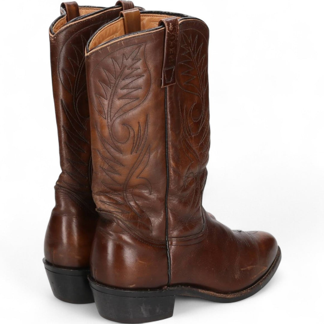 Vintage 1970s Red Wing 9801 Western Pecos Boots with all-over print and feather tag, Made in USA, Size 8 1/2 (Men's, equivalent to 10.4 inches) /svb001026 Men's 26.5cm genuine leather brown type Vintage Second Hand