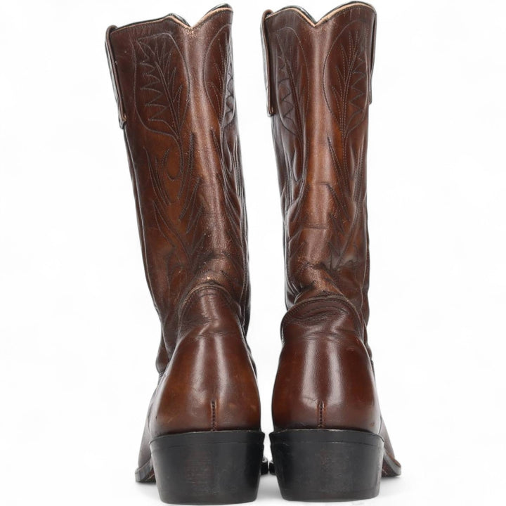 Vintage 1970s Red Wing 9801 Western Pecos Boots with all-over print and feather tag, Made in USA, Size 8 1/2 (Men's, equivalent to 10.4 inches) /svb001026 Men's 26.5cm genuine leather brown type Vintage Second Hand