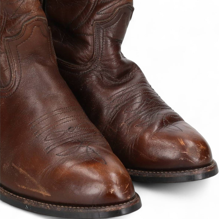 Vintage 1970s Red Wing 9801 Western Pecos Boots with all-over print and feather tag, Made in USA, Size 8 1/2 (Men's, equivalent to 10.4 inches) /svb001026 Men's 26.5cm genuine leather brown type Vintage Second Hand