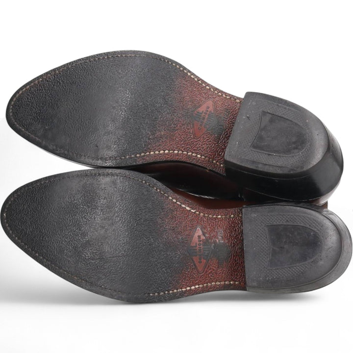 Vintage 1970s Red Wing 9801 Western Pecos Boots with all-over print and feather tag, Made in USA, Size 8 1/2 (Men's, equivalent to 10.4 inches) /svb001026 Men's 26.5cm genuine leather brown type Vintage Second Hand