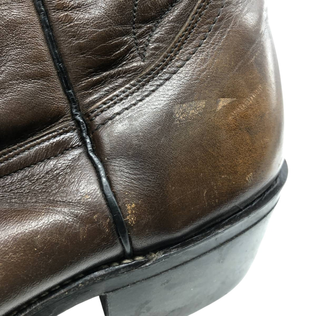 Vintage 1970s Red Wing 9801 Western Pecos Boots with all-over print and feather tag, Made in USA, Size 8 1/2 (Men's, equivalent to 10.4 inches) /svb001026 Men's 26.5cm genuine leather brown type Vintage Second Hand