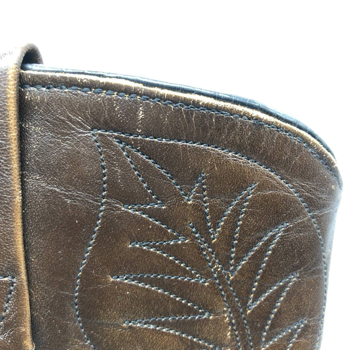 Vintage 1970s Red Wing 9801 Western Pecos Boots with all-over print and feather tag, Made in USA, Size 8 1/2 (Men's, equivalent to 10.4 inches) /svb001026 Men's 26.5cm genuine leather brown type Vintage Second Hand