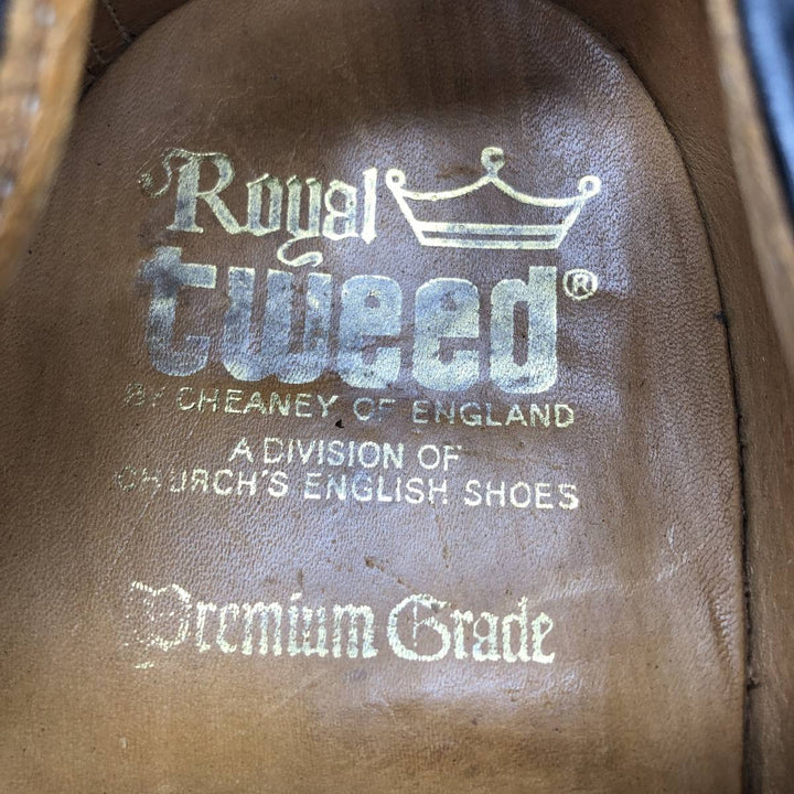 ROYAL TWEED Plain Toe Shoes Made in England 9 1/2 Men's 28.0cm unclear black type Vintage Second Hand