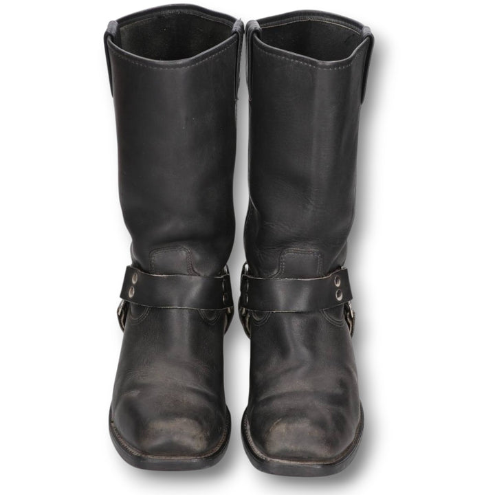 Harley-Davidson Platform Square Toe Ring Boots, Size 9 1/2M Men's 27.5cm unclear black type Vintage Second Hand