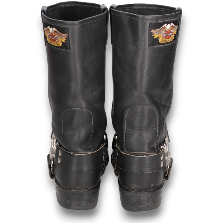 Harley-Davidson Platform Square Toe Ring Boots, Size 9 1/2M Men's 27.5cm unclear black type Vintage Second Hand
