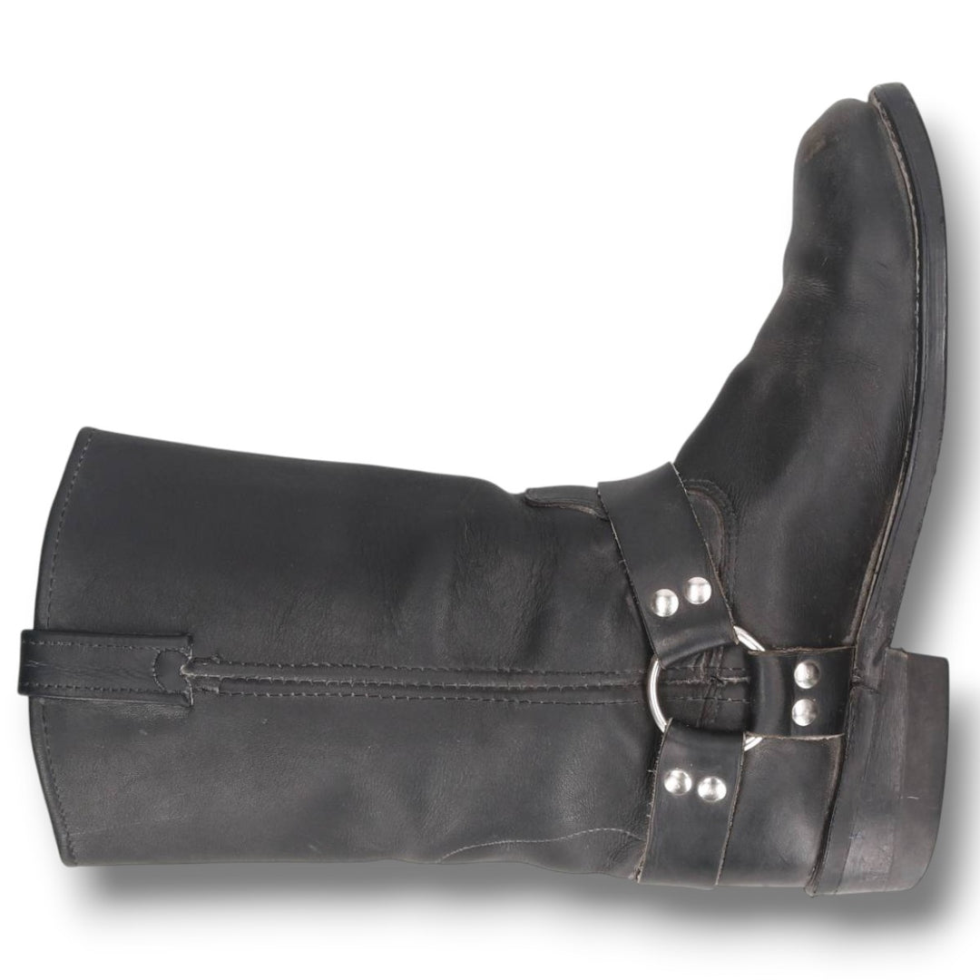 Harley-Davidson Platform Square Toe Ring Boots, Size 9 1/2M Men's 27.5cm unclear black type Vintage Second Hand