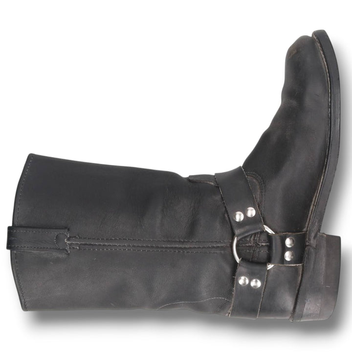 Harley-Davidson Platform Square Toe Ring Boots, Size 9 1/2M Men's 27.5cm unclear black type Vintage Second Hand