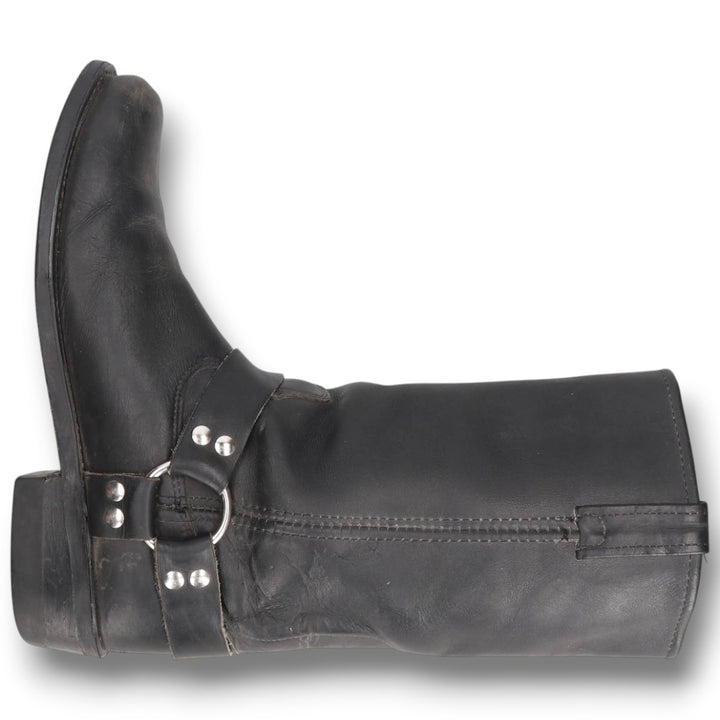 Harley-Davidson Platform Square Toe Ring Boots, Size 9 1/2M Men's 27.5cm unclear black type Vintage Second Hand