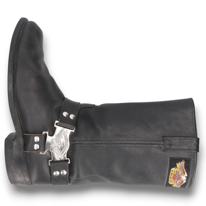 Harley-Davidson Platform Square Toe Ring Boots, Size 9 1/2M Men's 27.5cm unclear black type Vintage Second Hand