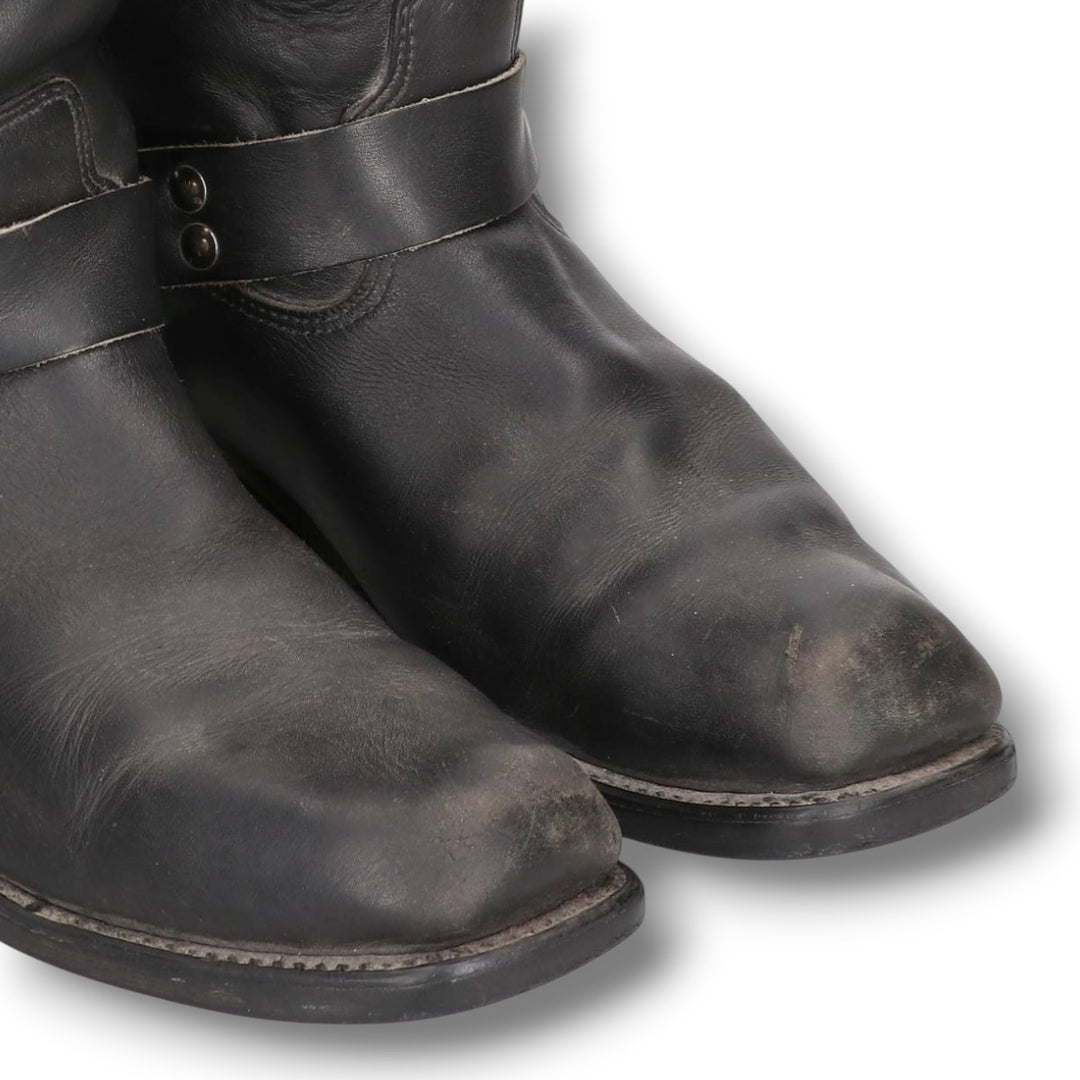 Harley-Davidson Platform Square Toe Ring Boots, Size 9 1/2M Men's 27.5cm unclear black type Vintage Second Hand