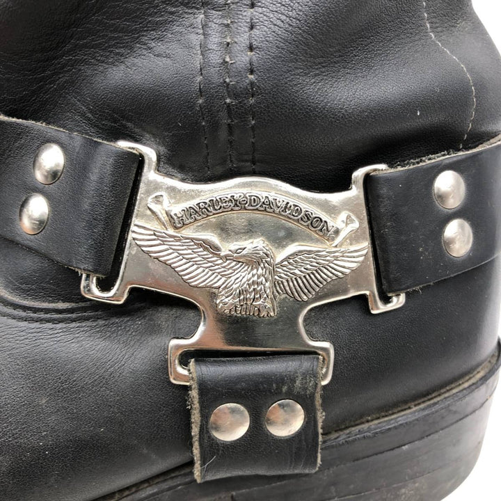 Harley-Davidson Platform Square Toe Ring Boots, Size 9 1/2M Men's 27.5cm unclear black type Vintage Second Hand