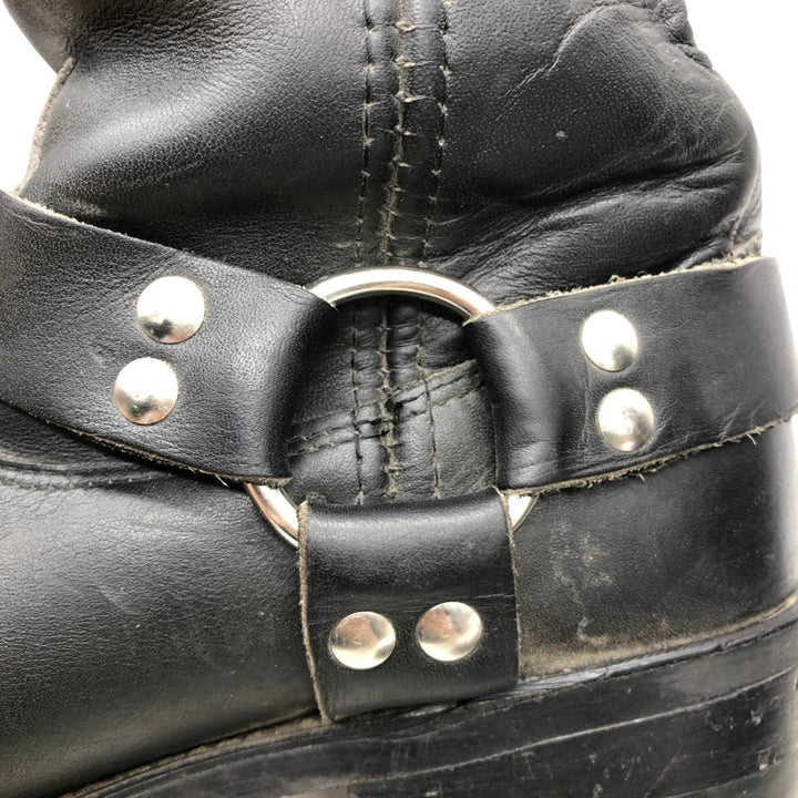 Harley-Davidson Platform Square Toe Ring Boots, Size 9 1/2M Men's 27.5cm unclear black type Vintage Second Hand